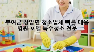 부여군 장암면 청소업체 빠른 대응: 병원, 호텔 특수청소 전문